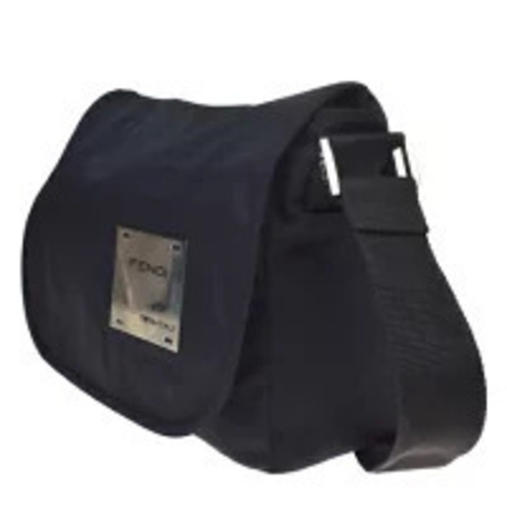 Fendi messenger black bag canvas Black